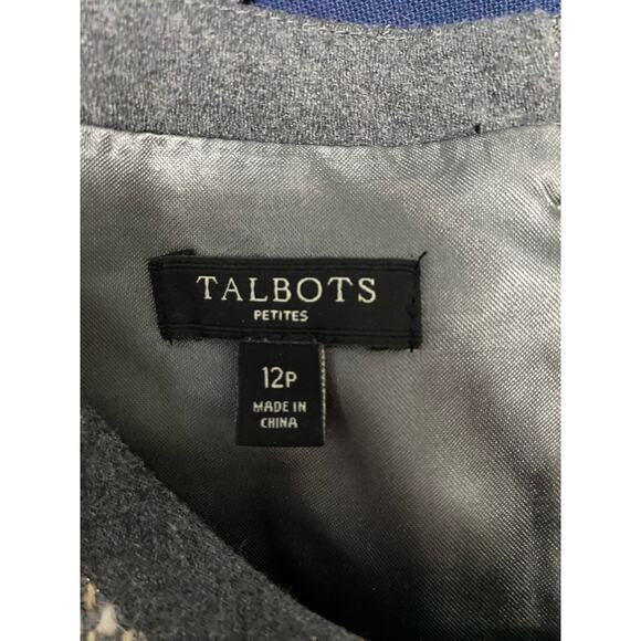 Talbots Sheath Dress 12P Tweed Style Tans Neutrals Lined Knee Length 1/4 Sleeve - Picture 3 of 14